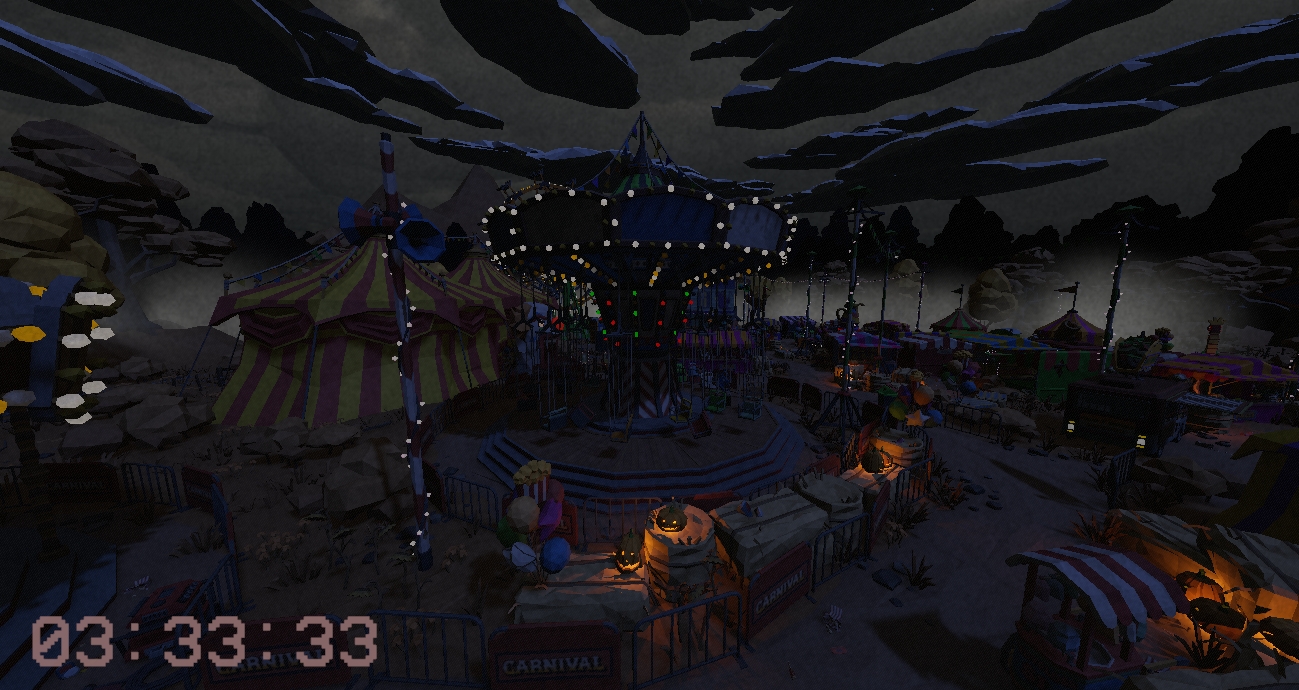 Wide nighttime carnival scene from PULSE//DEADLINE